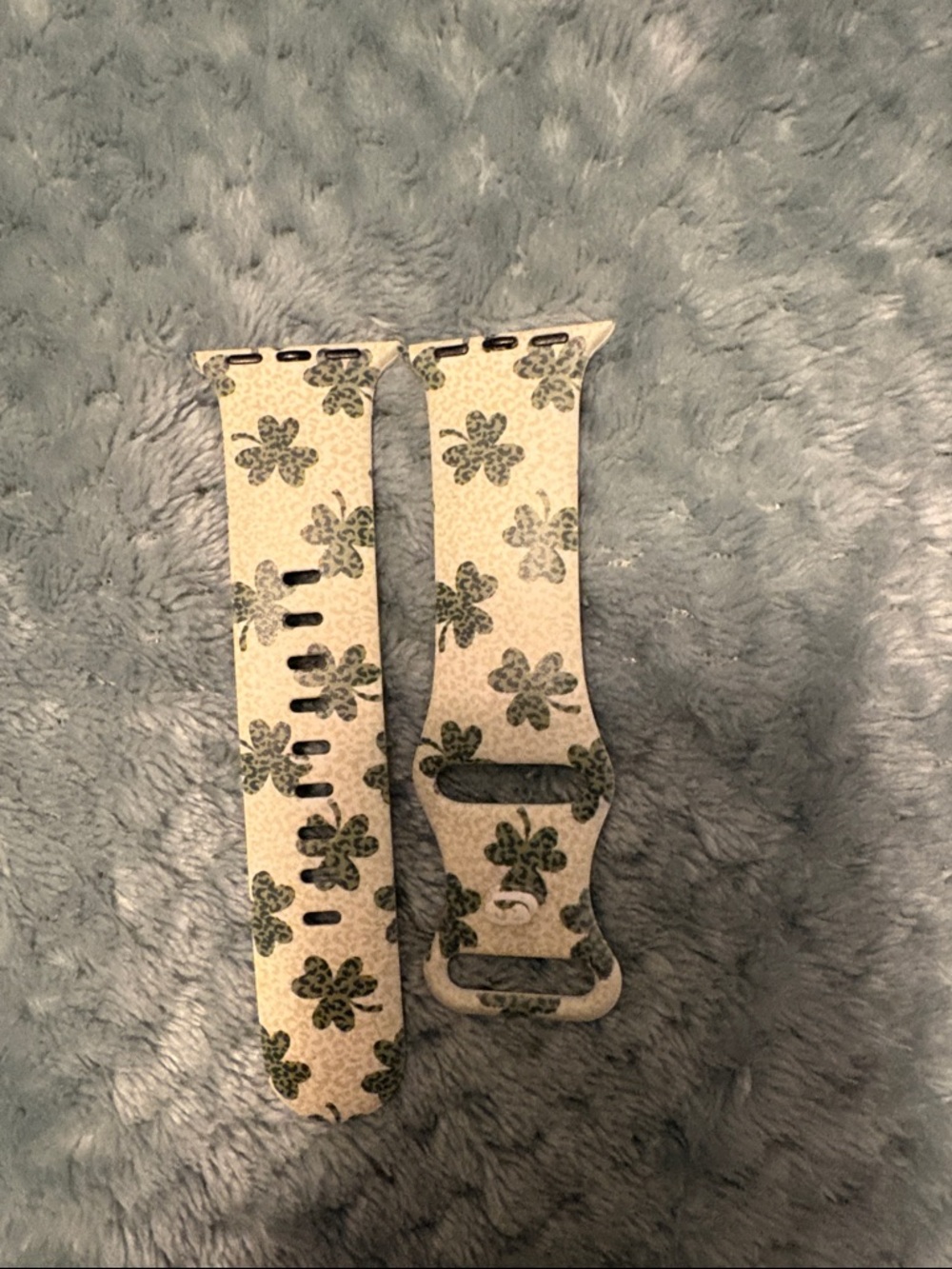 Floral Clover Printed Watch Band - Cream & Green